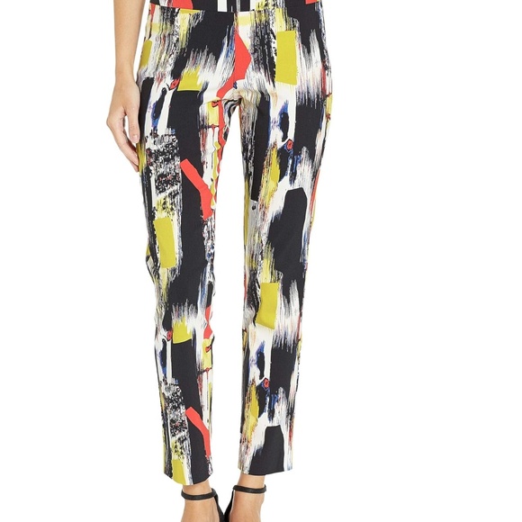 Krazy Larry Pull on Ankle Pants in Abstract RARE - Picture 1 of 10